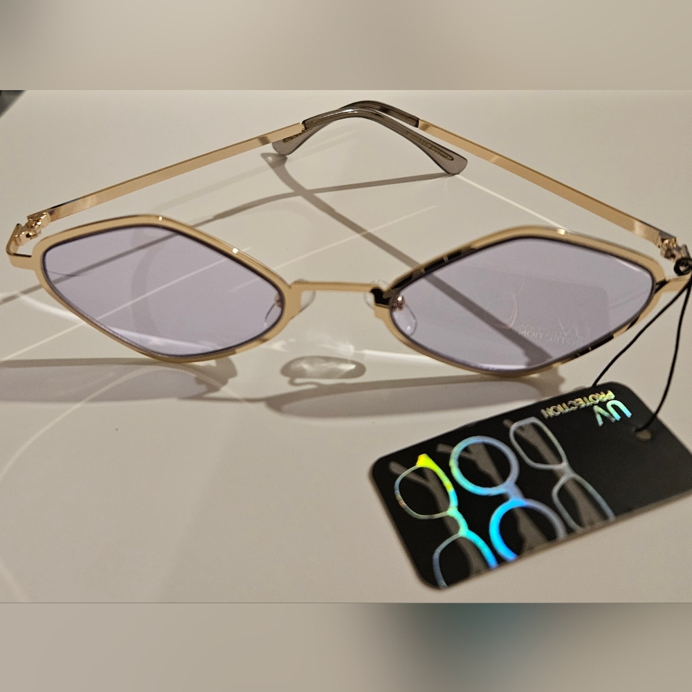 Gold Hexagonal Sunglasses